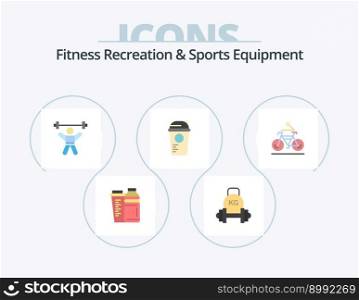 Fitness Recreation And Sports Equipment Flat Icon Pack 5 Icon Design. recreation. bottle. kettlebell. gym. avatar