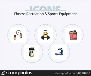 Fitness Recreation And Sports Equipment Line Filled Icon Pack 5 Icon Design. healthcare. weight. fitness. workout. growth