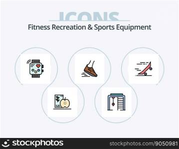 Fitness Recreation And Sports Equipment Line Filled Icon Pack 5 Icon Design. healthy. food. barbell. diet. weight