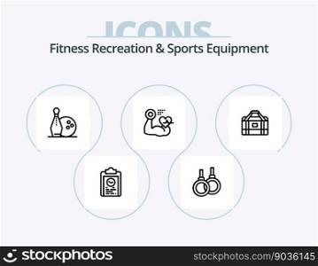 Fitness Recreation And Sports Equipment Line Icon Pack 5 Icon Design. athlete. rope. weight. jumping. activity