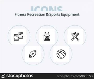 Fitness Recreation And Sports Equipment Line Icon Pack 5 Icon Design. ball. sport. boot. shuttlecock. skating