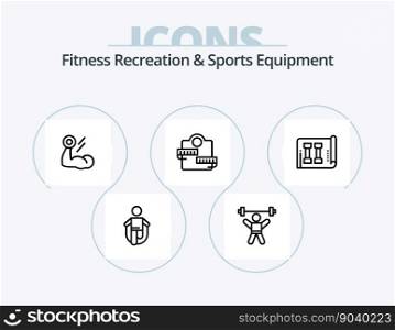 Fitness Recreation And Sports Equipment Line Icon Pack 5 Icon Design. weight. equipment. treadmill. dumbbell. jumping