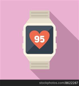 Fitness smartwatch icon flat vector. Sport exercise. Healthy gym. Fitness smartwatch icon flat vector. Sport exercise