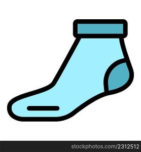 Fitness sock icon. Outline fitness sock vector icon color flat isolated. Fitness sock icon color outline vector