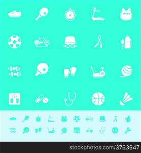 Fitness sport color icons on green background, stock vector