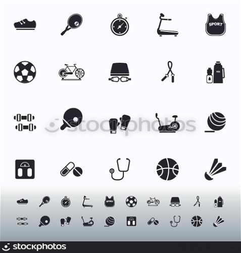 Fitness sport icons on white background