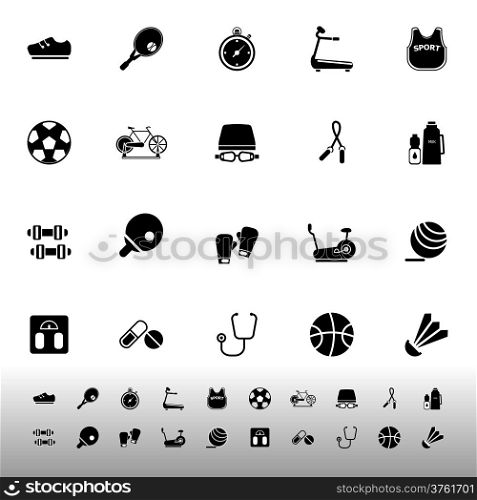 Fitness sport icons on white background, stock vector