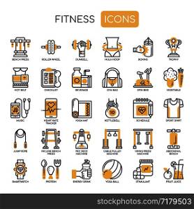 Fitness , Thin Line and Pixel Perfect Icons