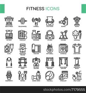 Fitness , Thin Line and Pixel Perfect Icons