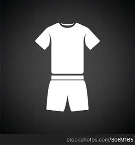 Fitness uniform icon. Black background with white. Vector illustration.