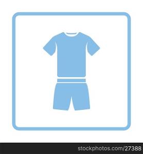 Fitness uniform icon. Blue frame design. Vector illustration.