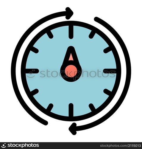 Fitness watch icon. Outline fitness watch vector icon color flat isolated. Fitness watch icon color outline vector