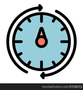 Fitness watch icon. Outline fitness watch vector icon color flat isolated. Fitness watch icon color outline vector