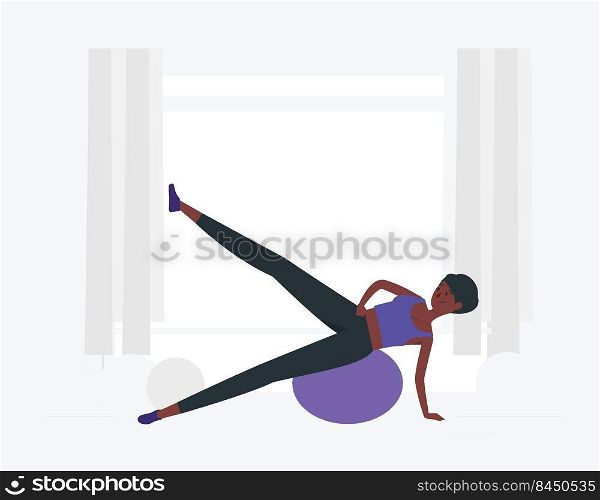 fitness woman doing exercise with ball