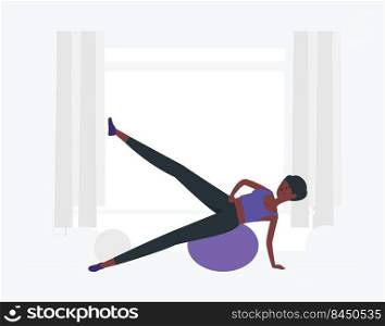 fitness woman doing exercise with ball