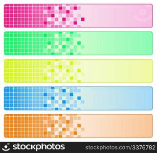 Five bright abstract banners