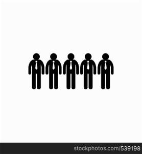 Five clerks icon in simple style isolated on white background. Business concept for team. Five clerks icon, simple style