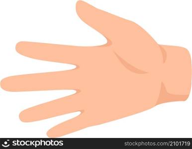 Five figers or open hand gesture icon. Illustration of human finger gesture five count vector isolated. Five figers or open hand gesture icon