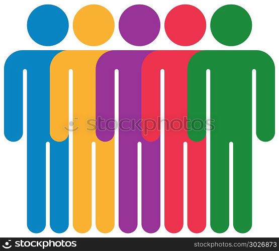 Five Man Sign People Icon. Use it in all your designs. Five men stands with his hands down. Quick and easy recolorable shape. Vector illustration a graphic element