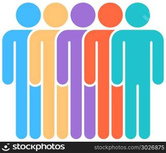 Five Man Sign People Icon. Use it in all your designs. Five men stands with his hands down. Quick and easy recolorable shape. Vector illustration a graphic element