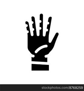 five number hand gesture glyph icon vector. five number hand gesture sign. isolated symbol illustration. five number hand gesture glyph icon vector illustration