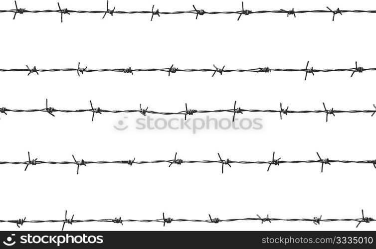 five pieces of barbed wire