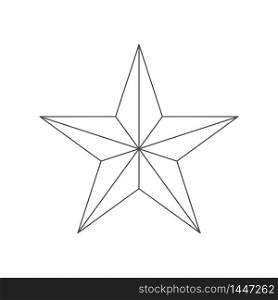 Five point thin outline star icon. Geometric figure from the line. Polygonal ideogram religious and ideological symbol sign.