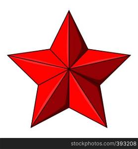 Five-pointed red star icon. Cartoon illustration of five-pointed red star vector icon for web design. Five-pointed red star icon, cartoon style