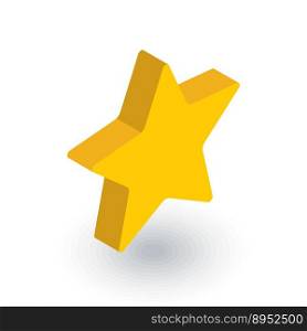 Five-pointed star bookmark isometric flat icon vector image