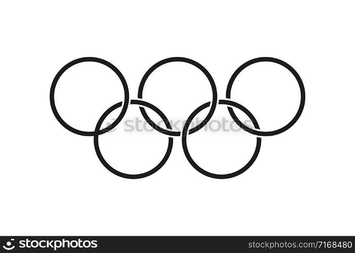 Five ring icon. Olympic games isolated vector symbol. Thin line. Abstract brochure with olympic games. Minimal poster. EPS 10