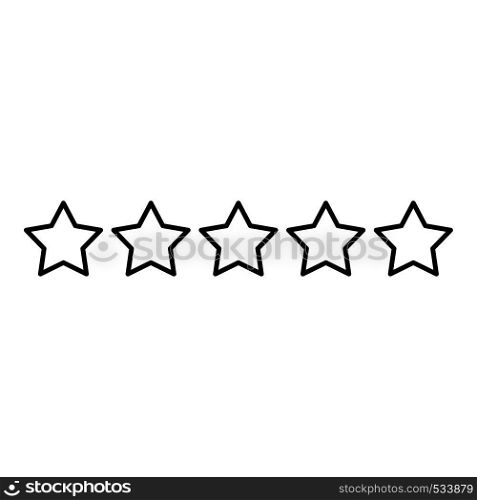 Five stars 5 stars rating concept icon outline black color vector illustration flat style simple image