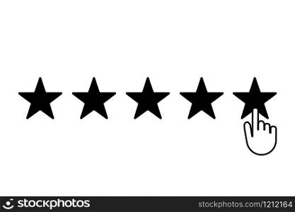Five stars choice. Rating satisfaction. Vector background illustration.