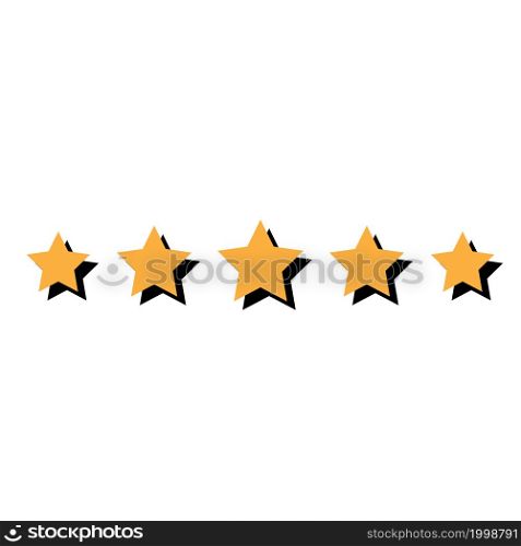 Five stars customer product rating review flat icon