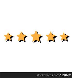 Five stars customer product rating review flat icon