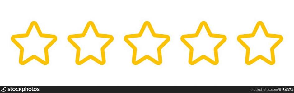 Five stars customer product rating review flat icon for apps and websites.. Five stars customer product rating.