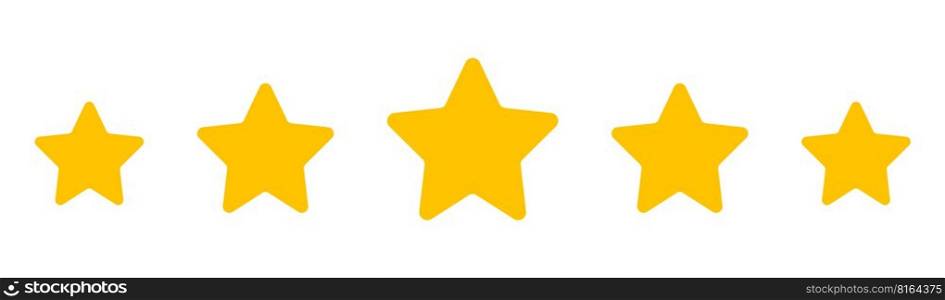 Five stars customer product rating review flat icon for apps and websites.. Five stars customer product rating.