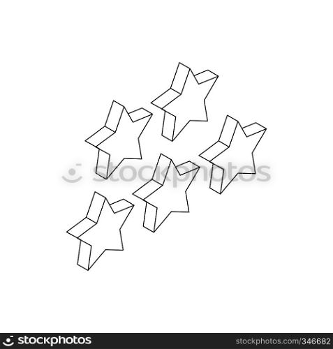 Five stars icon in isometric 3d style isolated on white background. Five stars icon, isometric 3d style