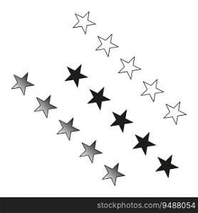 Five stars in a row icon. Five rows of stars. Vector illustration. Eps 10. Stock image.. Five stars in a row icon. Five rows of stars. Vector illustration. Eps 10.