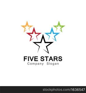 Five Stars Logo Symbol Design Illustration