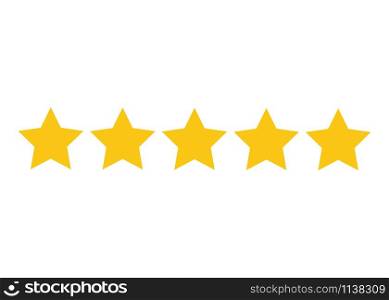 Five stars rating vector icon. Vector illustration