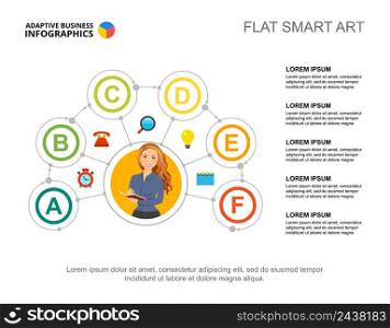 Five steps process chart template for presentation. Business data. Abstract elements of diagram, graphic. Corporate, finance, marketing or production creative concept for infographic.
