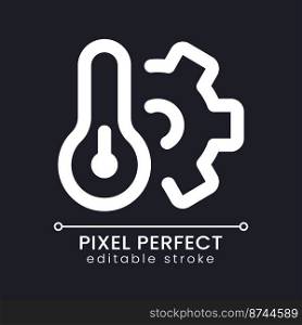 Fix conditioning system pixel perfect white linear ui icon for dark theme. Hotel room service. Vector line pictogram. Isolated user interface symbol for night mode. Editable stroke. Poppins font used. Fix conditioning system pixel perfect white linear ui icon for dark theme