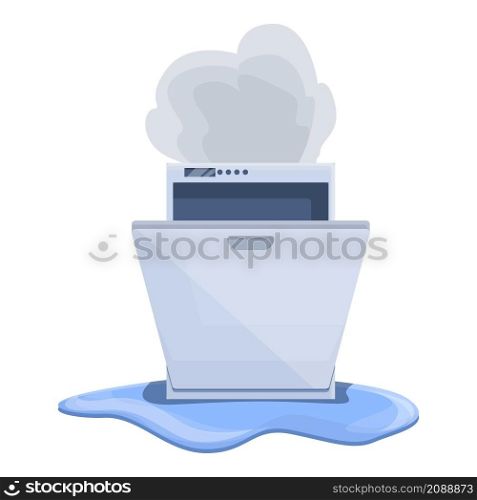 Fix dishwasher icon cartoon vector. Repair appliance. Kitchen plumber. Fix dishwasher icon cartoon vector. Repair appliance