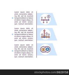 Fixed and variable overhead costs concept icon with text. Manufacturing costs for businesses. PPT page vector template. Brochure, magazine, booklet design element with linear illustrations. Fixed and variable overhead costs concept icon with text