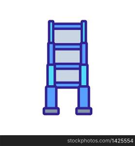 fixed by supports safe ladder icon vector. fixed by supports safe ladder sign. color symbol illustration. fixed by supports safe ladder icon vector outline illustration