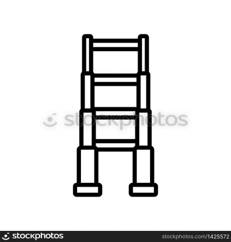 fixed by supports safe ladder icon vector. fixed by supports safe ladder sign. isolated contour symbol illustration. fixed by supports safe ladder icon vector outline illustration