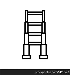 fixed by supports safe ladder icon vector. fixed by supports safe ladder sign. isolated contour symbol illustration. fixed by supports safe ladder icon vector outline illustration
