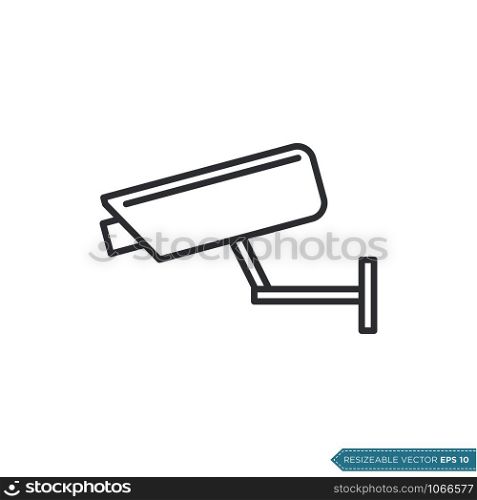 Fixed CCTV, Security Camera Icon Vector Template Illustration Design