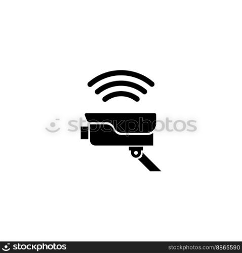 Fixed CCTV, Surveillance Security Camera. Flat Vector Icon illustration. Simple black symbol on white background. Fixed CCTV, Digital Security Camera sign design template for web and mobile UI element