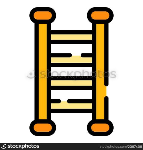 Fixed ladder icon. Outline fixed ladder vector icon color flat isolated. Fixed ladder icon color outline vector